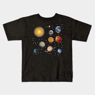 solar system galaxy diagram Kids T-Shirt